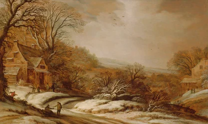 Paesaggio invernale con cottage, 1625